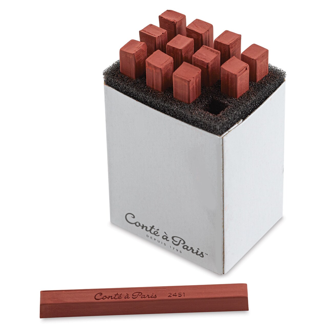 Conté à Paris Sketching Pastel Carrés - Sanguine XVIII Century, Box of 12